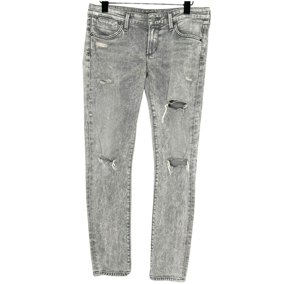 AGOLDE Jeans Womens Chloe Low Rise 27 Feel Good Gray Wash Distressed Y2K - Picture 2 of 10